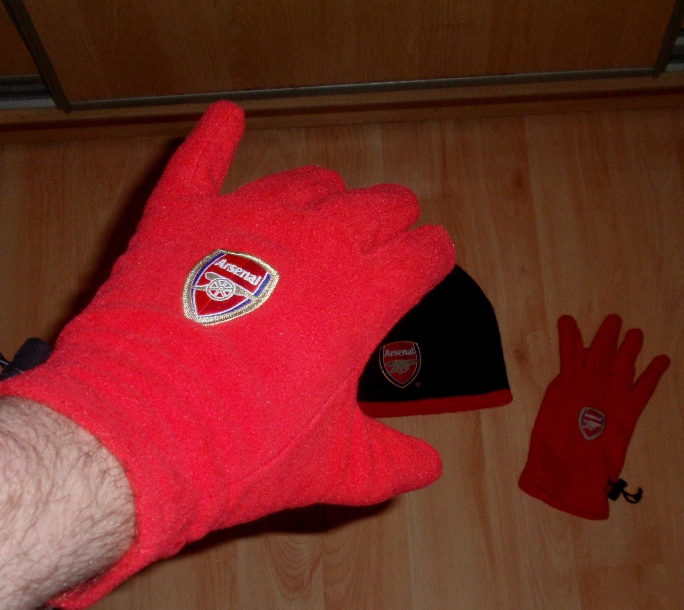 Комплект 2в1 FC Arsenal London/ФК Арсенал шапка+перчатки L-XL Puma Dry