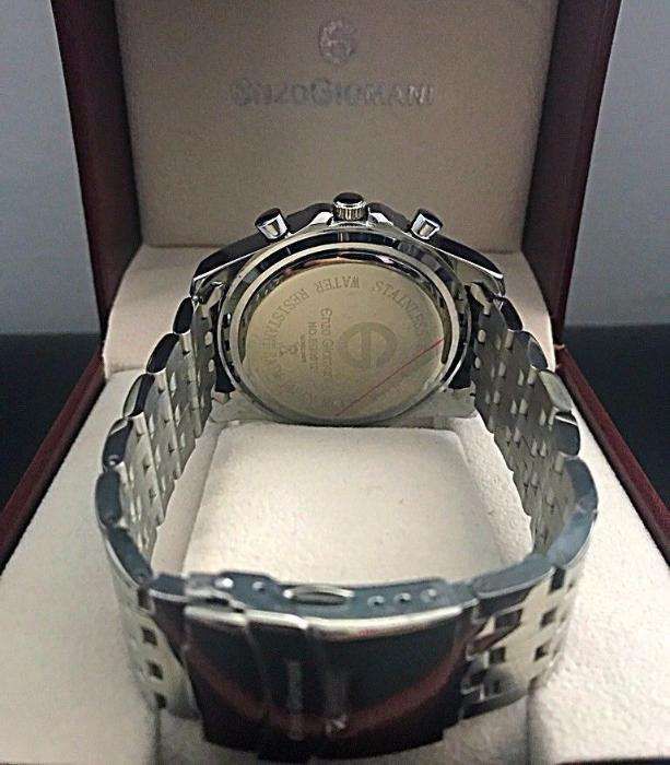 enzo giomani eg0012 sirius lv (relógio) silver bracelet/black dial