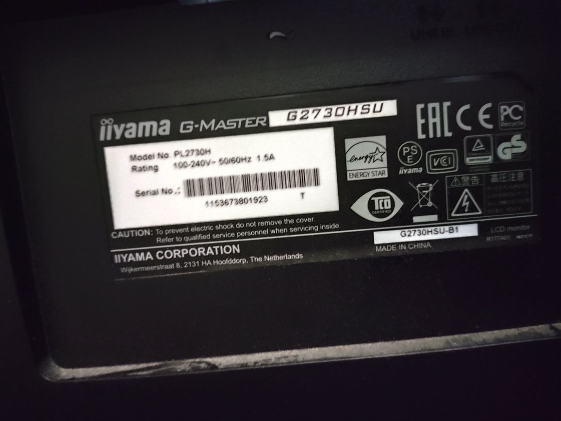 Monitor IIYAMA G2730HSU matowy kable