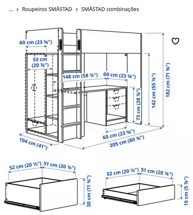 Cama SMÅSTAD comprada há 2 anos. Ótimo estado