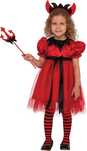STRÓJ dla dzieci DIABLICA rogi TIULOWA halloween roz. 122/128 Q352
