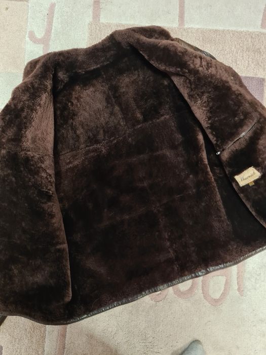 Стильна натуральна дублянка / куртка шкіряна / бомбер / піджак