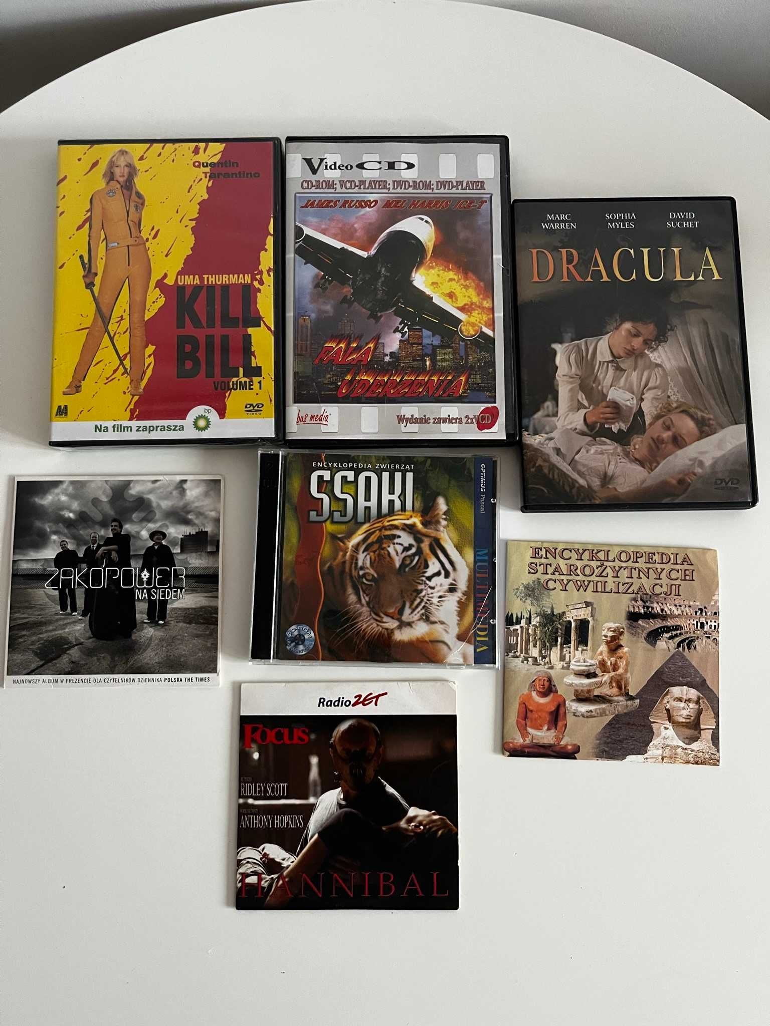 Zestaw płyt CD DVD  Kill Bill, Dracula Fala Hannibal Zakopower Encyklo