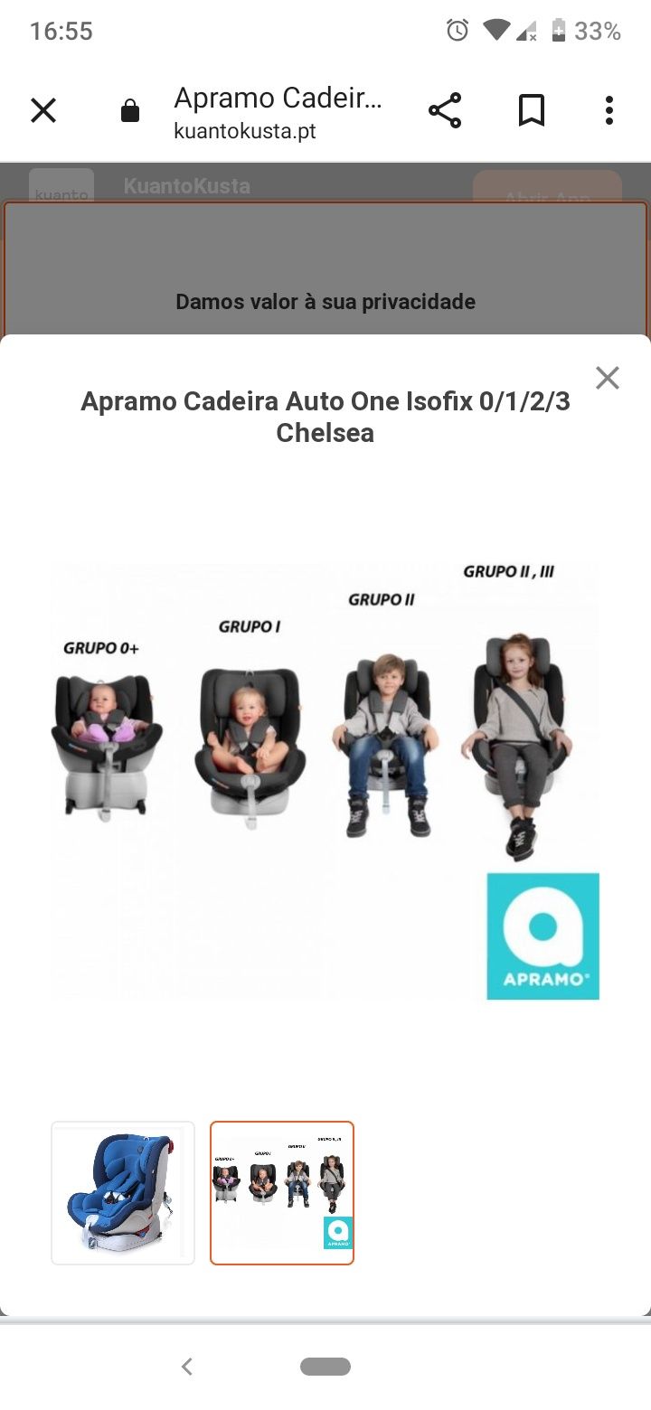 Apramo Cadeira Auto One Isofix 0/1/2/3