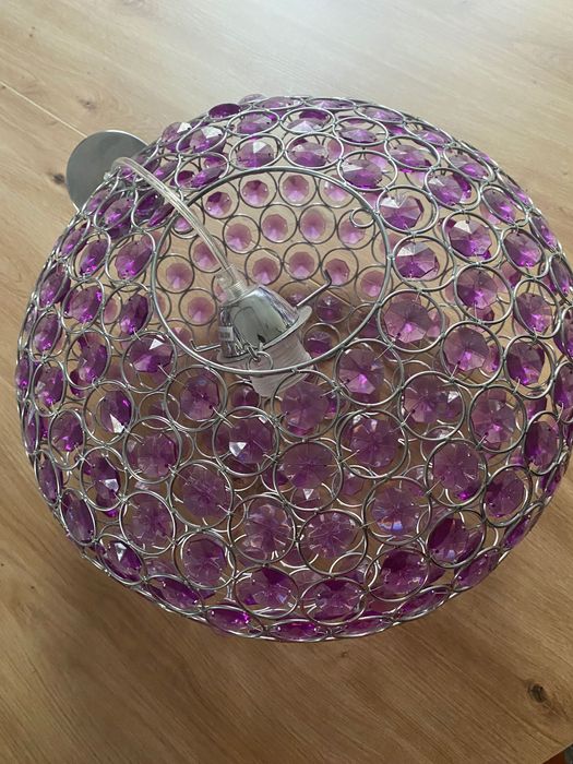 Lampa sufitowa wisząca candellux cristy fiolet