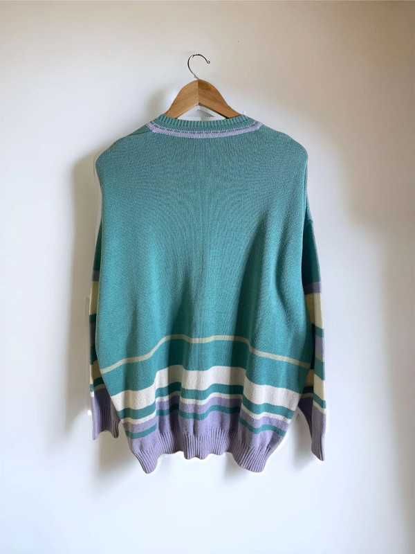 Kardigan sweter vintage wzory kolorowe