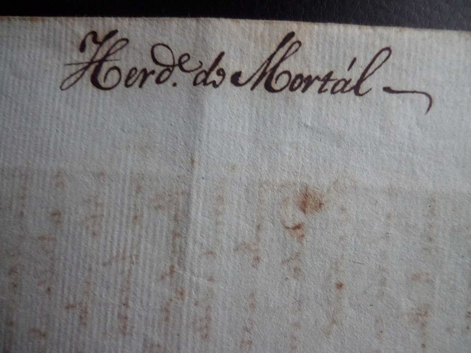 Documento Manuscrito Herdade do Mortal  Ano 1804