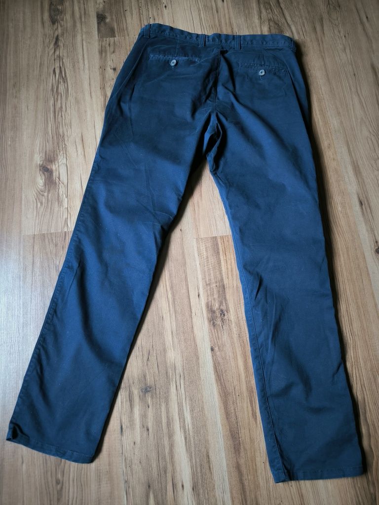Cambridge Dry Goods company chinos męskie 34 granatowe spodnie proste