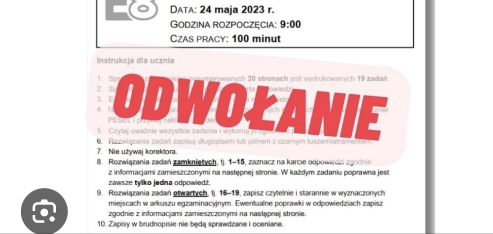 POPRAWA/ODWOŁANIE egzaminatorka E8 i MATURA  język polski