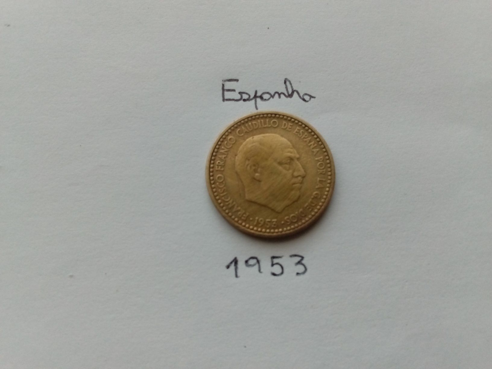 Moeda 1953 Espanha una peseta