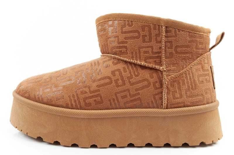 Lee Cooper śniegowce modne futerko ocieplane botki brązowe r. 36-41