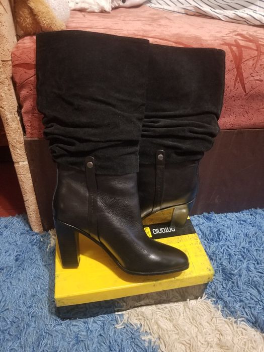 кожаные сапоги 39-40р