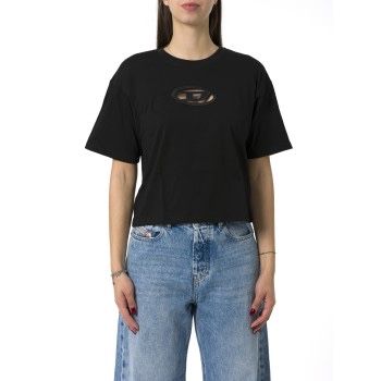 Diesel жіноча чорна футболка t-buxt-crop-od xs