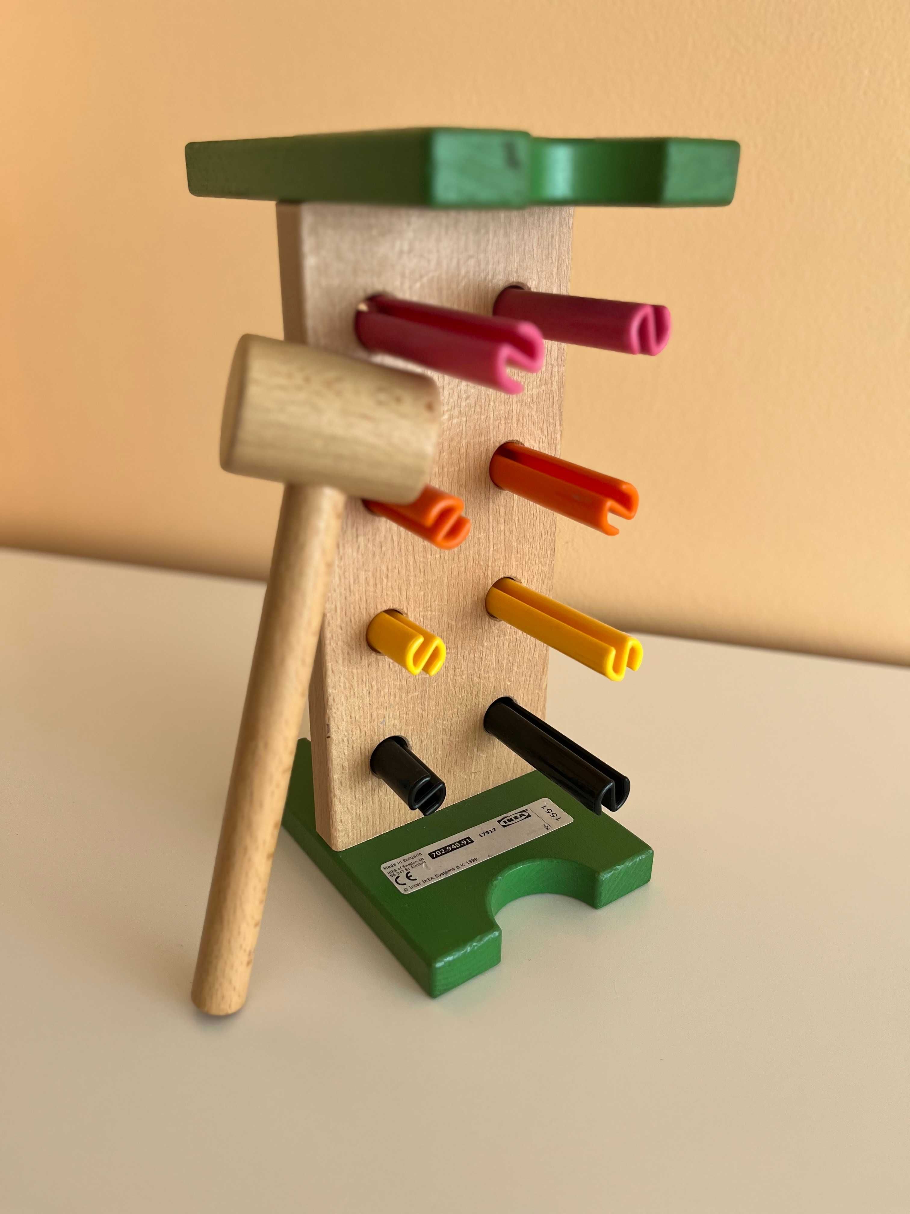 Przebijanka drewniana zabawka z młotkiem IKEA UPPS
