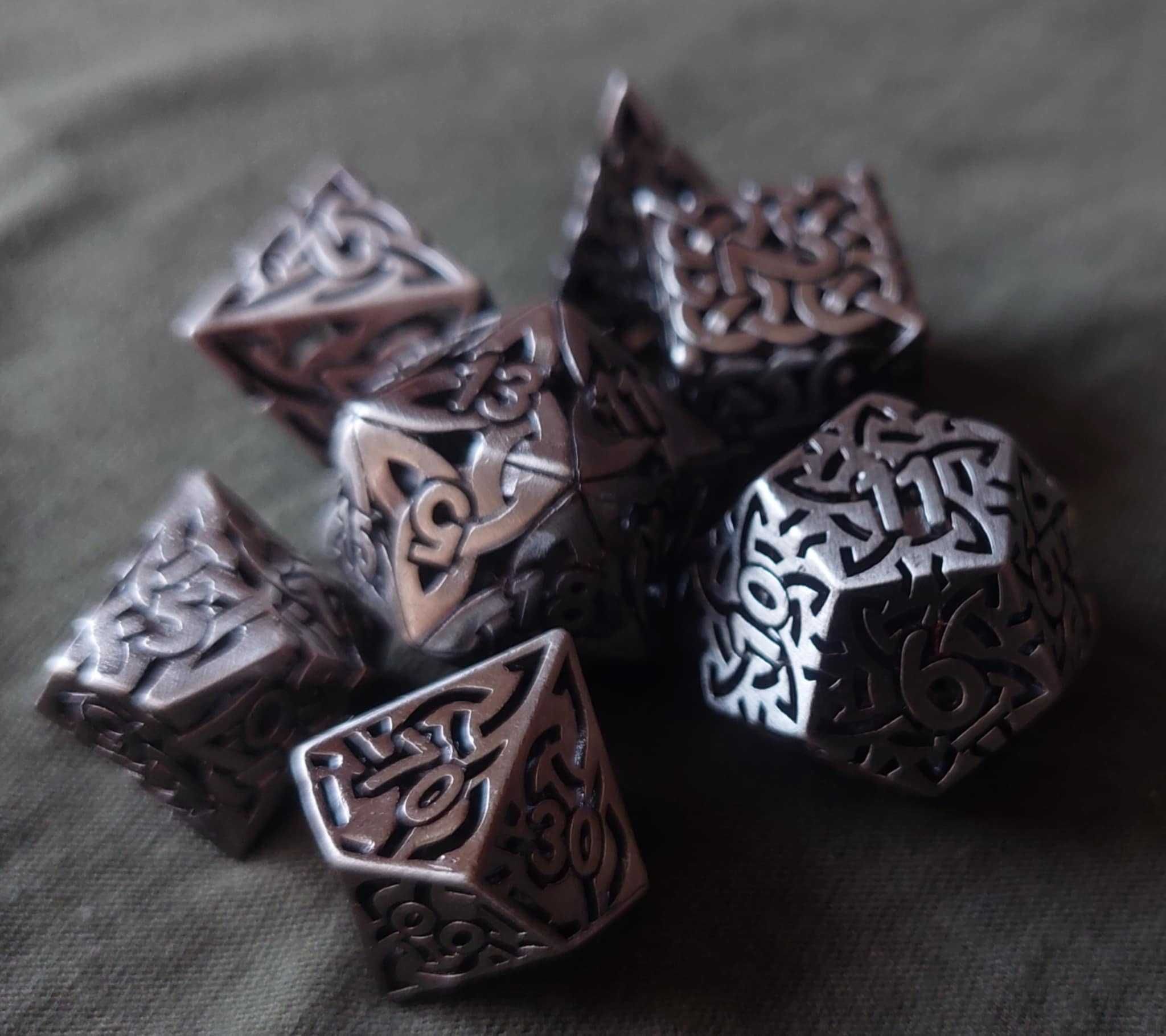 Kości RPG METALOWE nowe celtyckie