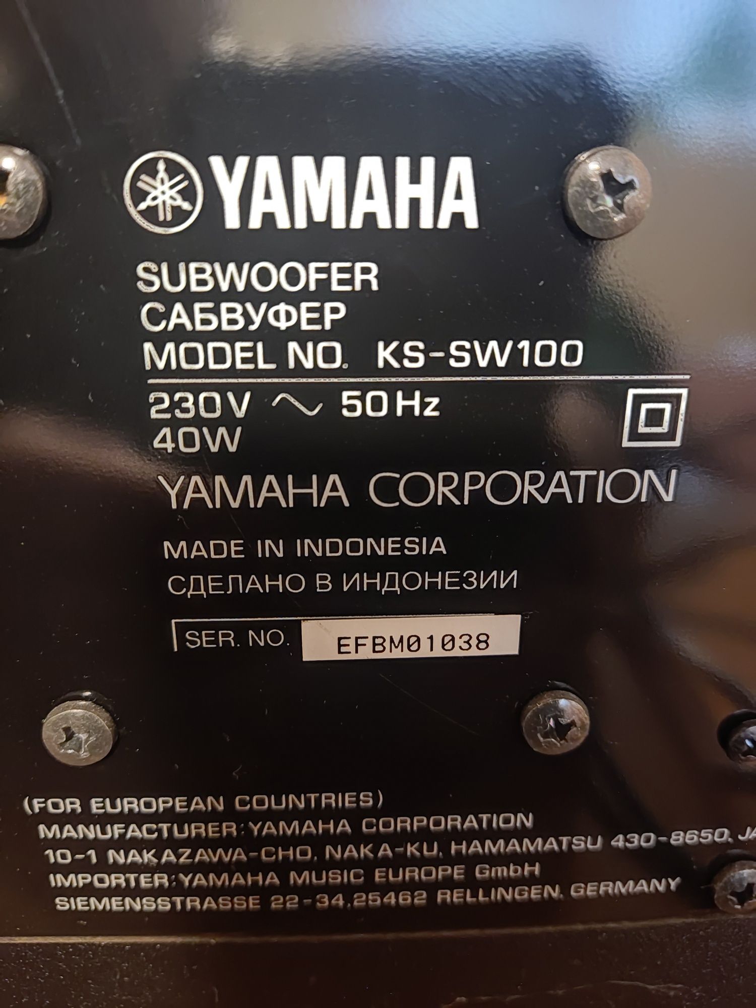 Subwoofer Yamaha KS-SW 100