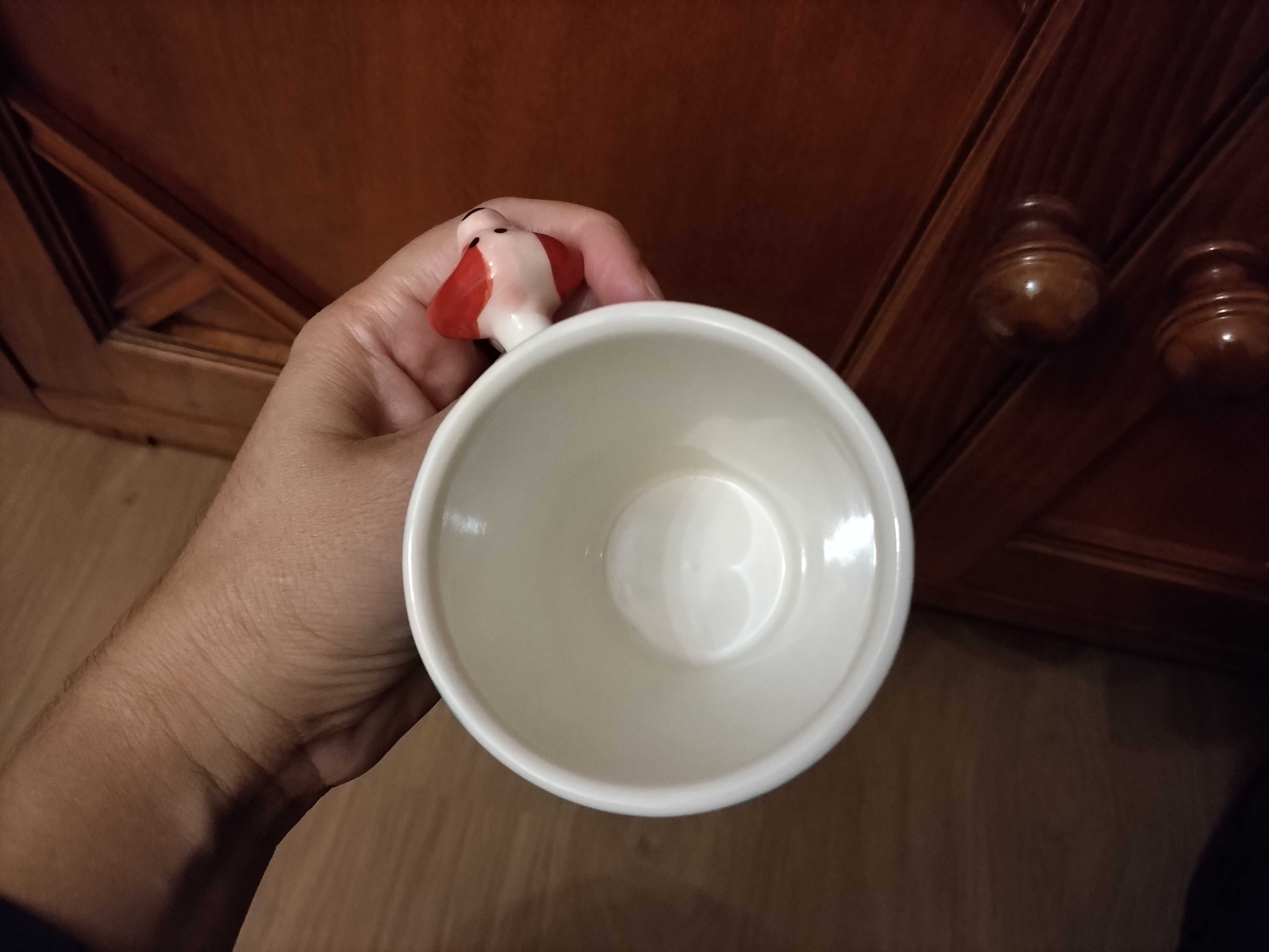 Conjunto de caneca + suporte para ovo