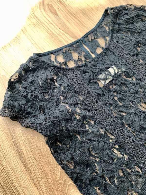 Abercrombie & Fitch A&F / bluzka top koronka koronkowy  baskinka 36 S