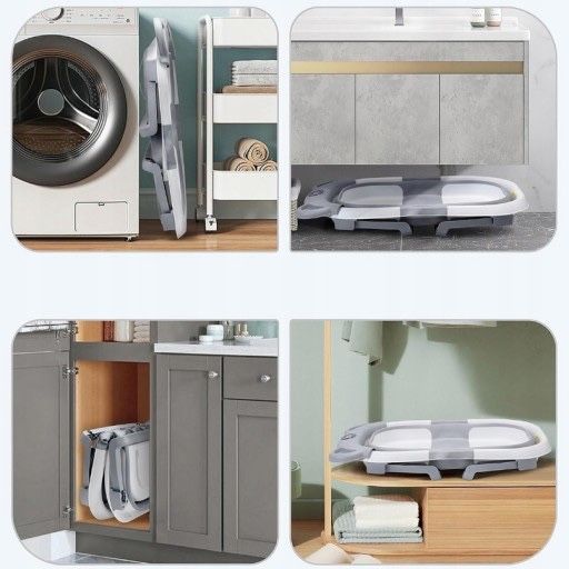 БЕЗ ПЕРЕДОПЛАТ! Дитяча складна ванночка з термометром та подушкою