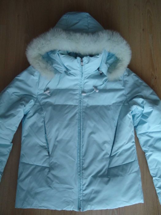 Красивый женский тёплый фирменный пуховик, куртка р. 44-46, 100% пух.