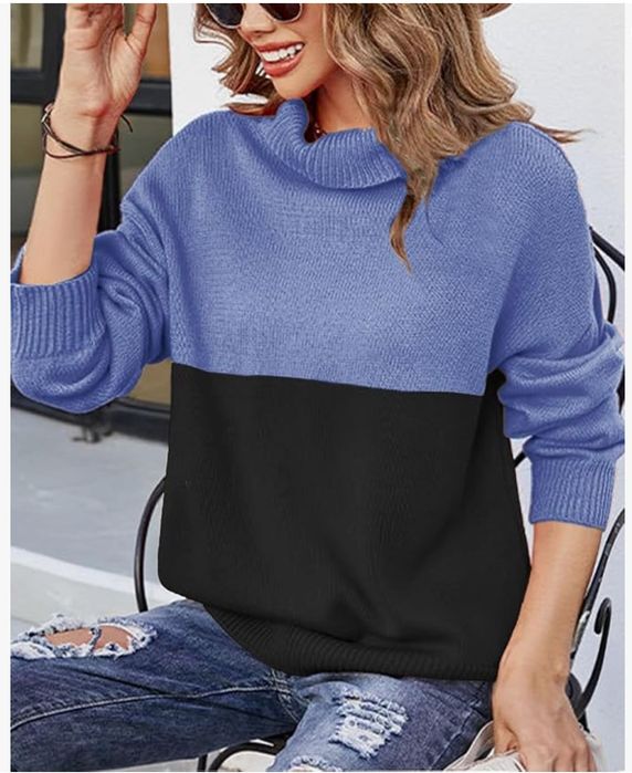 Sweter damski rozmiar M, niebiesko czarny, Rayson