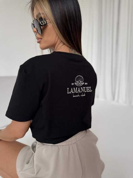 T-shirt LaManuel Free Uni biały czarny beżowy różowy miętowy