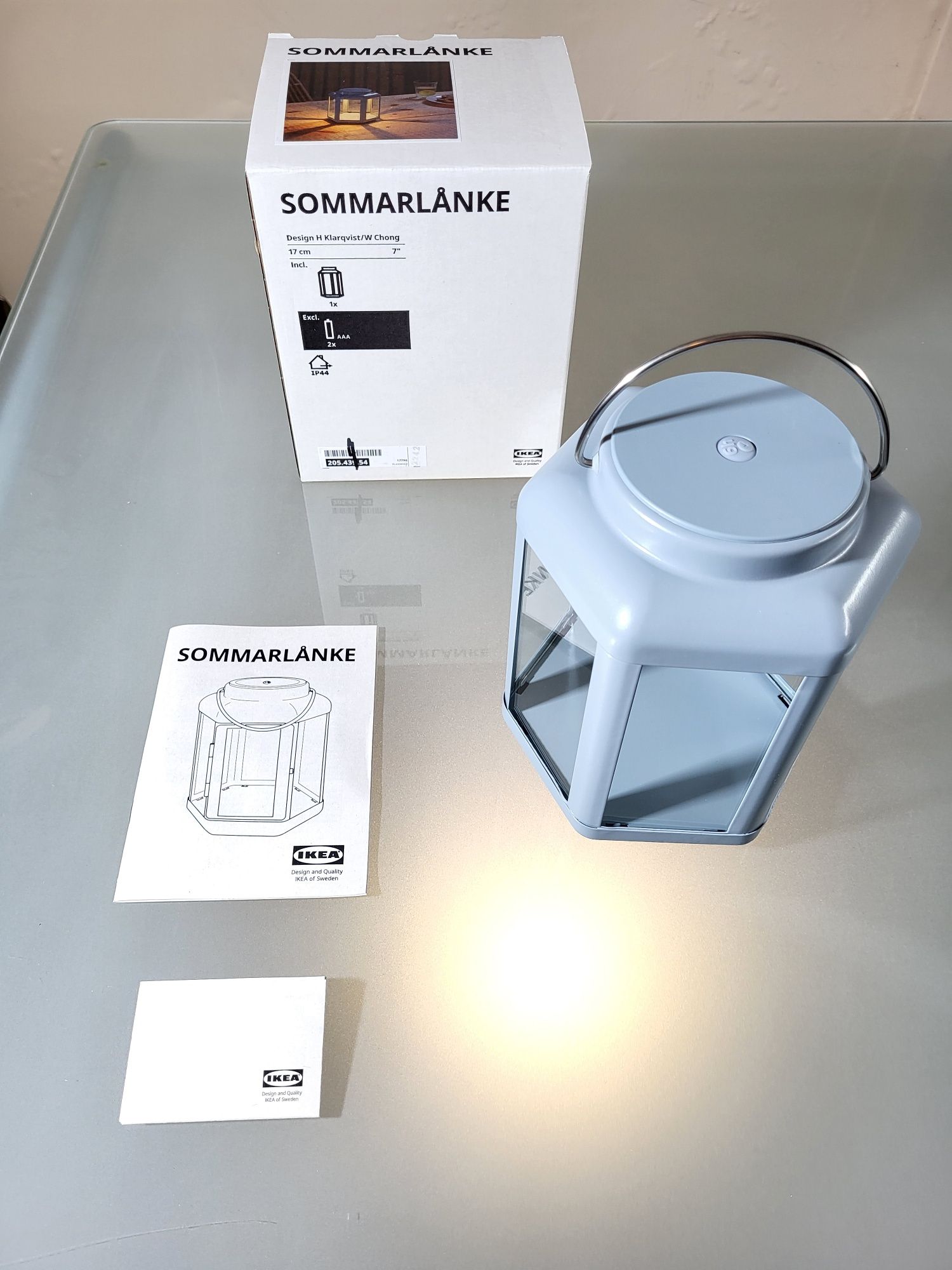 IKEA Sommarlanke Latarenka LED na Baterie 17 cm Zewnętrzna