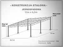 Konstrukcja skręcana Wiata rolna Garaż 13 x 6,5m Hala Magazyn Blaszak