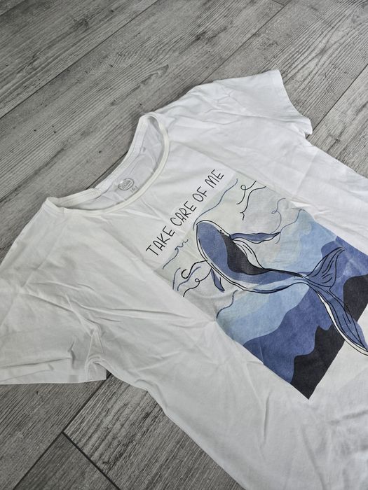 Koszulka t-shirt Cool Club Smyk biała morze brokat 164