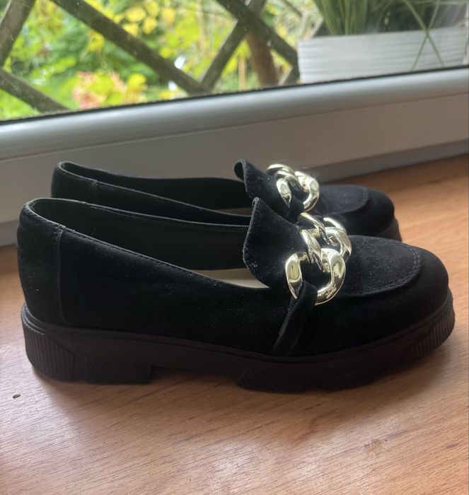 Najmodniejsze Mokasyny lofersy r. 39 welur zamsz