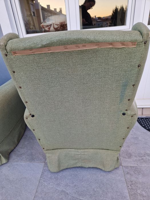 Poltronas verdes para estofar