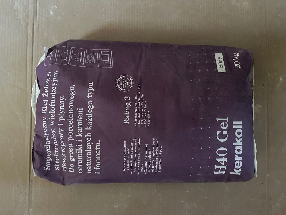 Klej żelowy do płytek Kerakoll H40 biały 20kg.