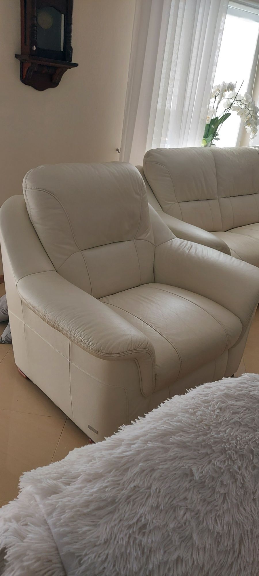 Salonowy komplet wypoczynkowy skóra naturalna