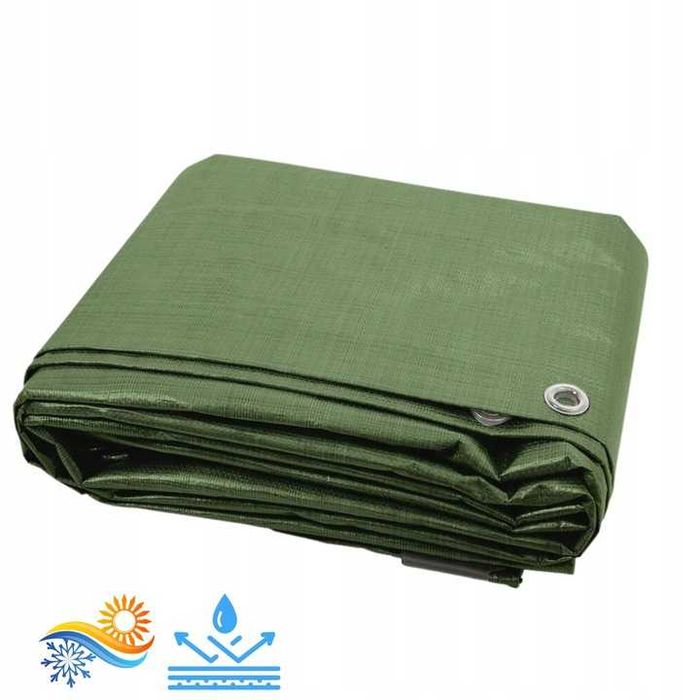 4szt 2x3m 1szt 4x5m PLANDEKA ZIELONA  MATA SUPER MOCNA 90g/32