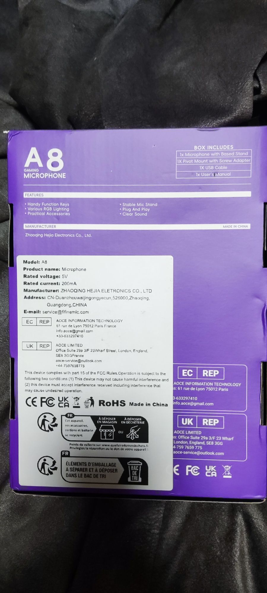 Мікрофон для геймерів Fifine A8 Ampligame RGB (новый)