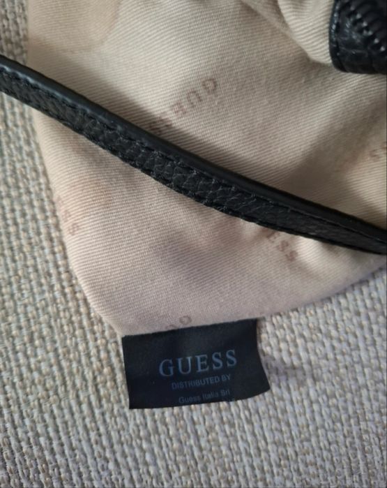 Guess torebka torba shopper na ramię srebrna czarna dwustronna