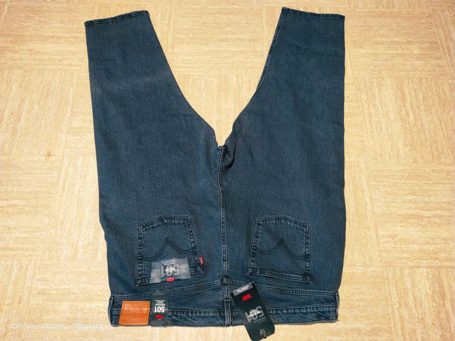 чоловічі джинси Levi strauss  501 сірі пояс 120-126 на наш 60-62 рзмір