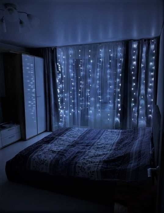 ОПТ Гірлянда штора 3*3, 3*2 метра USB з пультом Робота від повербанка