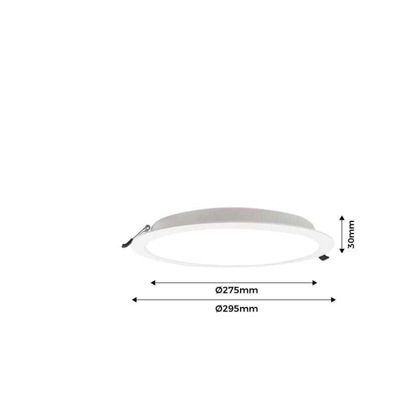 LED-Luminária embutida circular LED Ø275mm de corte de 24W