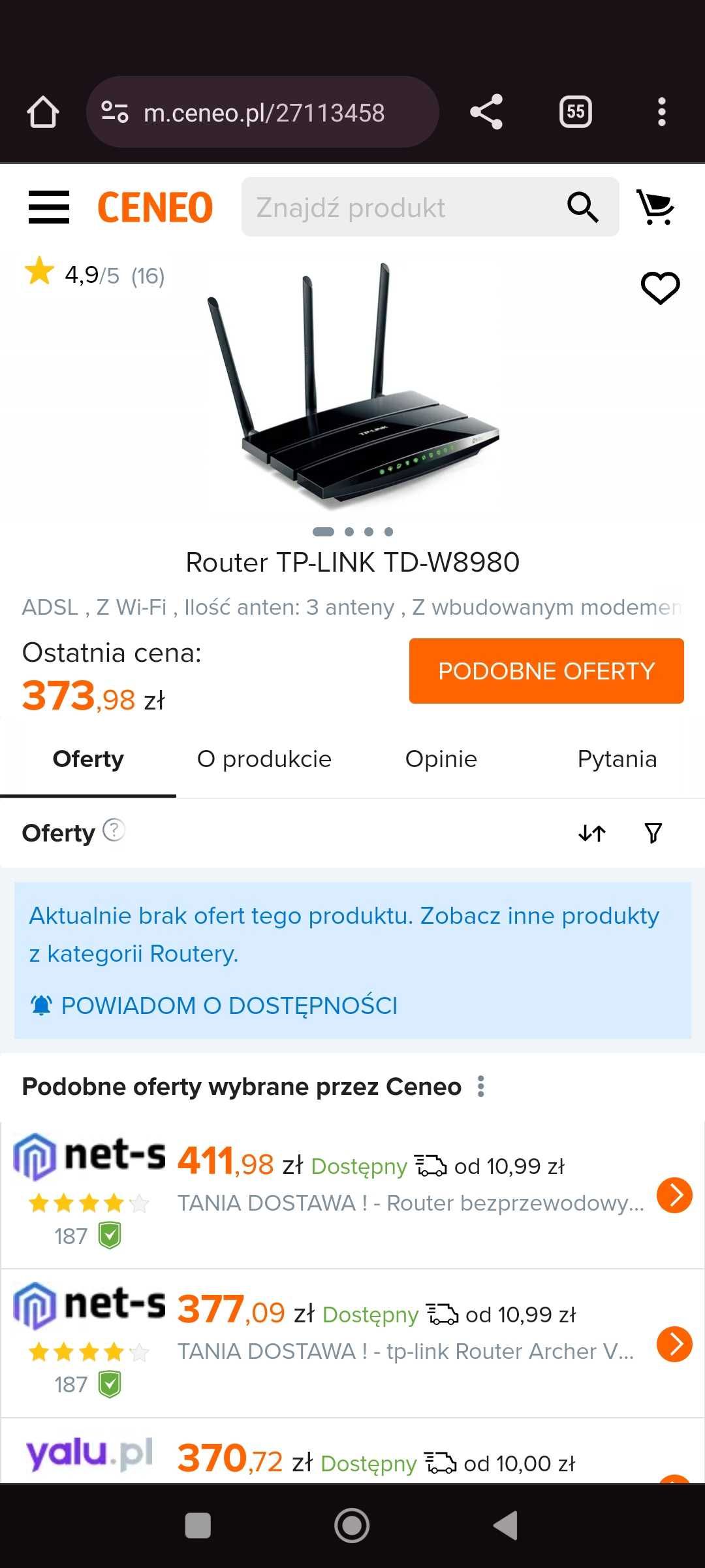 Router TP LINK TD-W8980 dwupasmowy N600