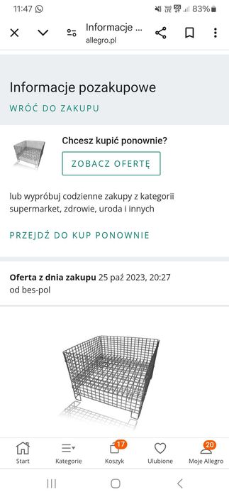 Sprzedam  kosz wystawowy