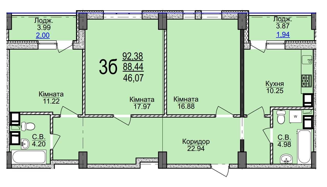 Продам 3к квартиру ЖК СВЯТОТРОЇЦЬКИЙ | бул. Шевченка, 202 |
