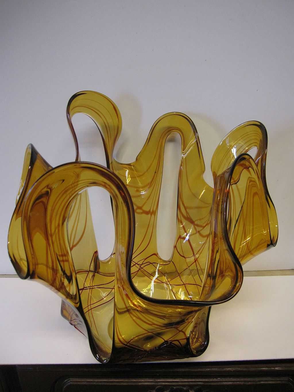 magnífica grande taça em vidro ART GLASS - 35,5 cm de altura