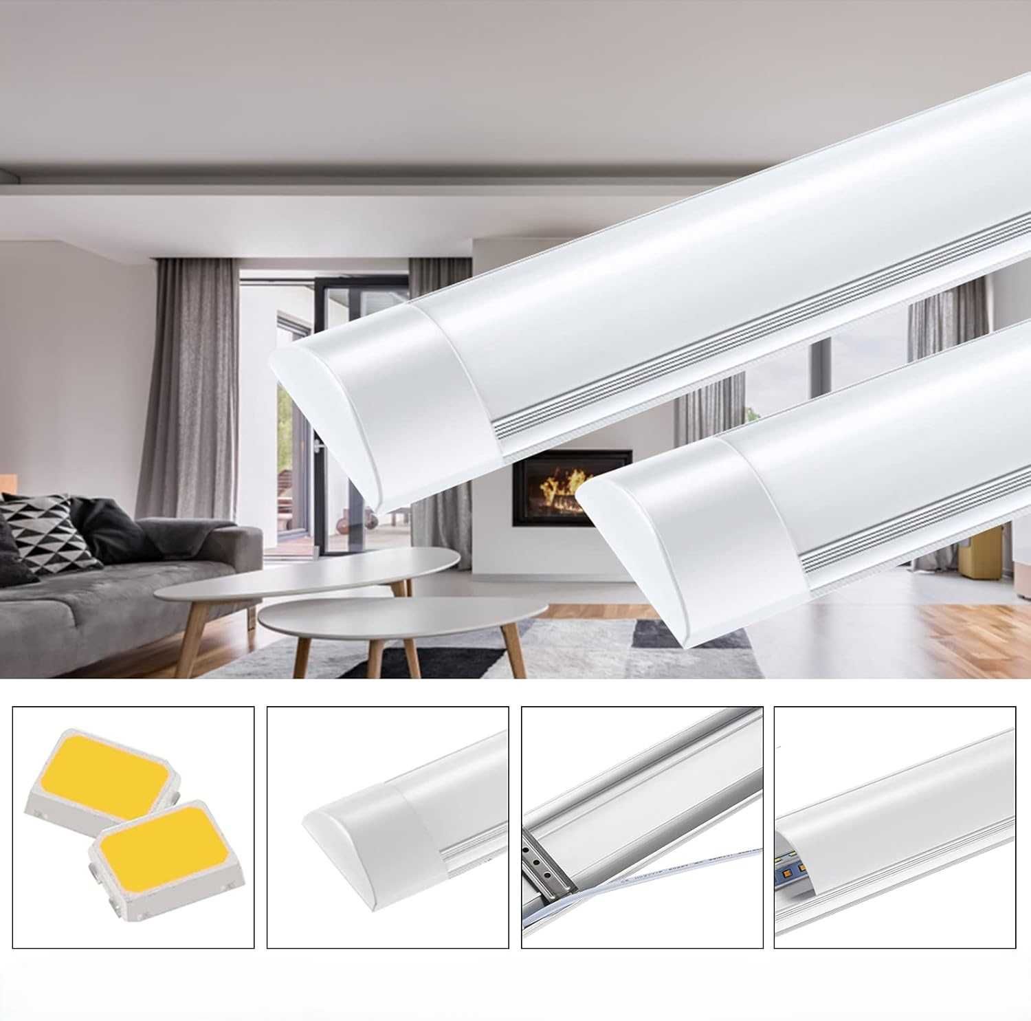 Papasbox Listwa LED 120 cm 40 W – Zimna biel 6500K, IP65