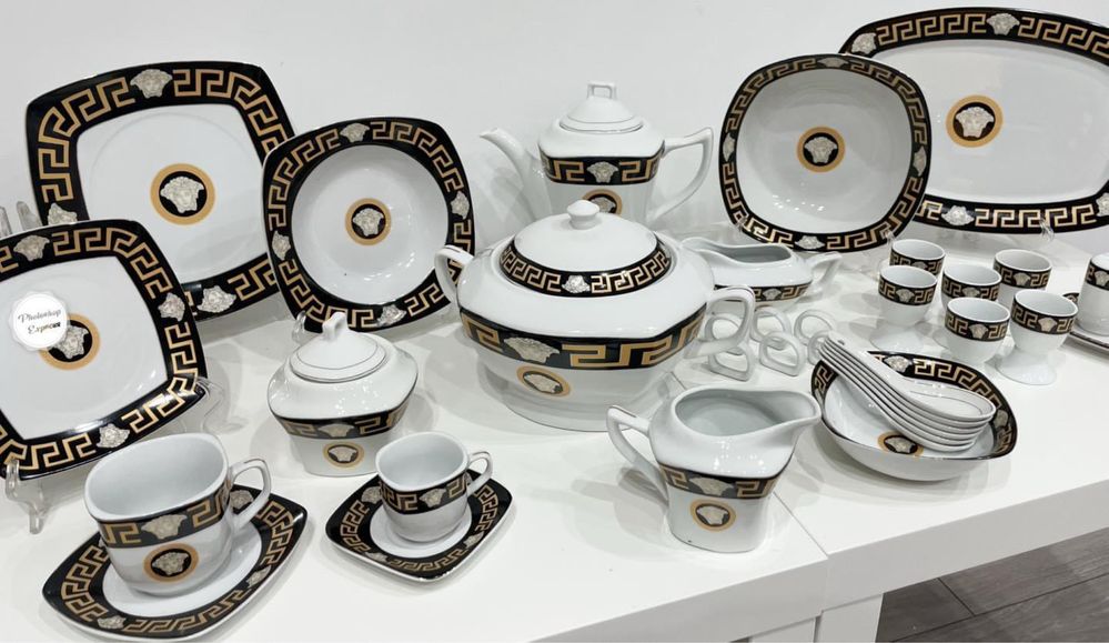 Serwis w stylu Versace 86 elementow porcelana