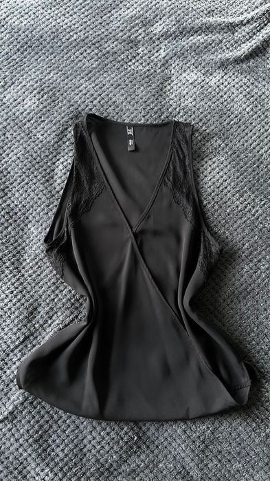 Mango koronkowa bluzka XS 34 /black laced blouse #mango
