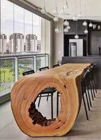 Stół monolit dębowy rękodzieło loft moderncoutry modernistyczny retro