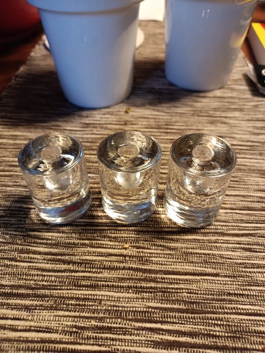 3 świeczniki na cienkie świeczki