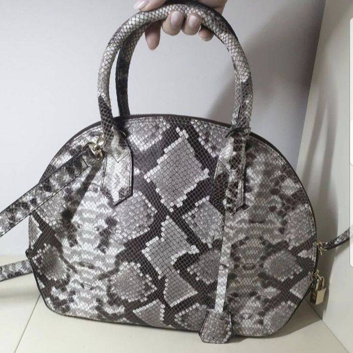 Сумка тоут кожанная The Bag Италия принт под змею натуральная кожа