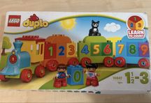 Lego duplo 2 3 latka tory pociąg literki ludziki zeierzątka kot